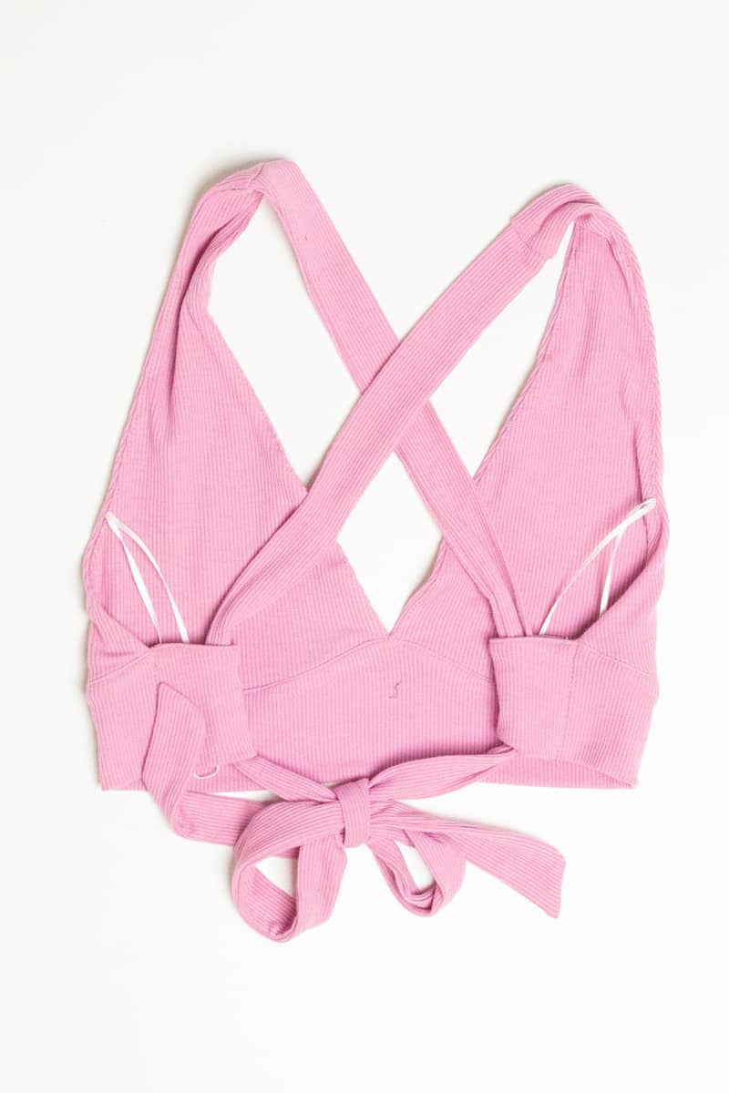 Pink Cross Tie Back Bralette