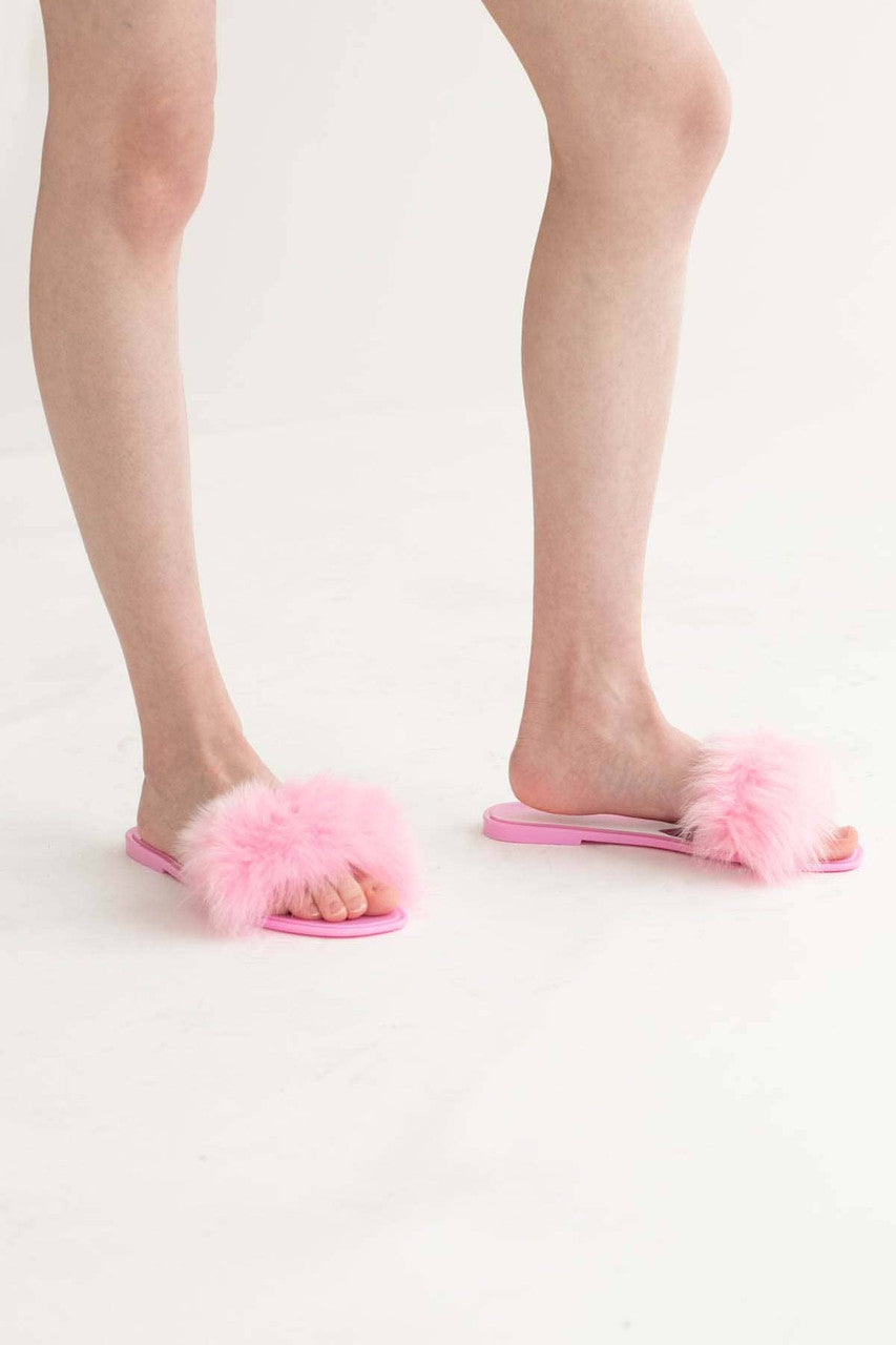 Pink Fluffy Slides