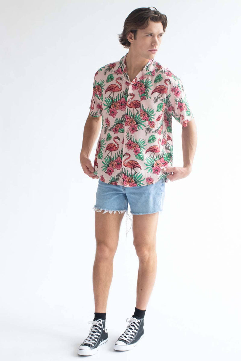 Tropical Flamingo Hibiscus Hawaiian Floral Pattern Print Pattern Women Leggings