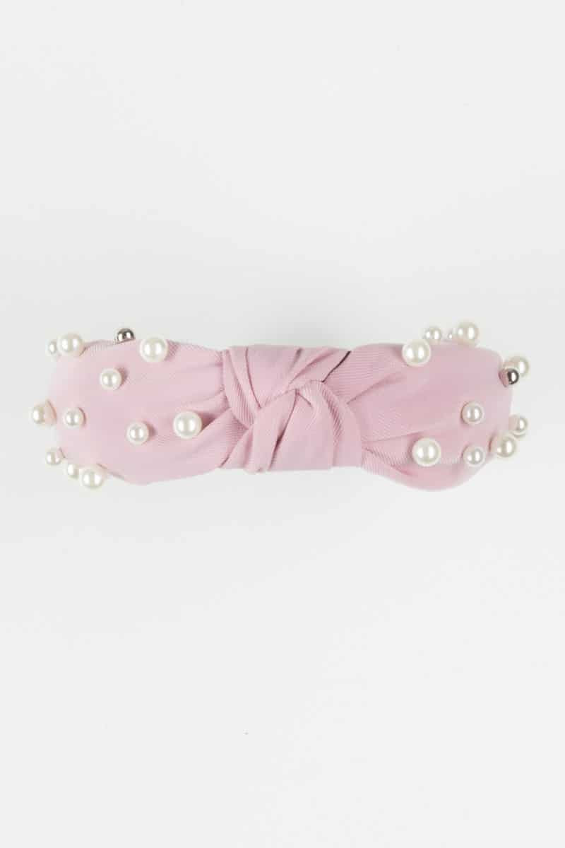 Pink Pearl Knotted Headband