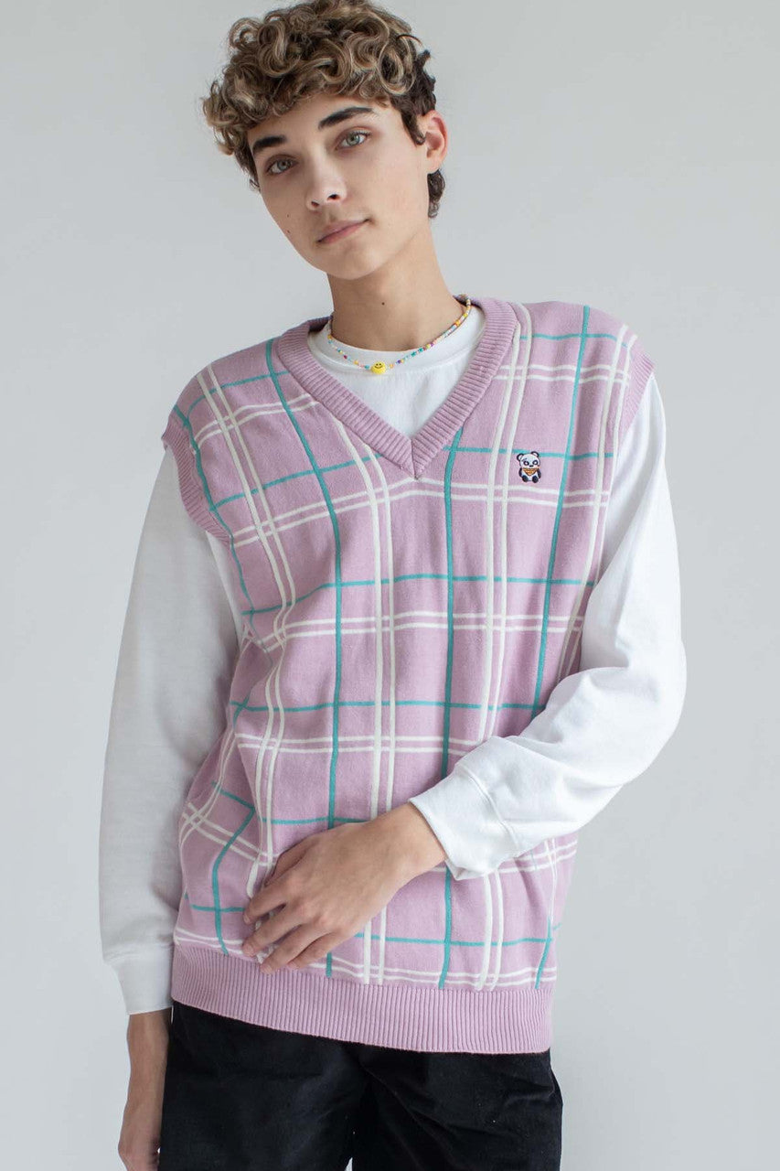 Pink Plaid Sweater Vest – Ragstock