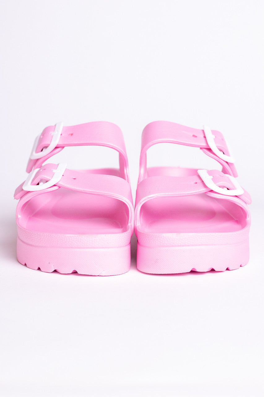 Pink Platform Foam Sandals