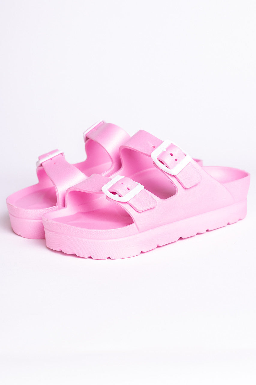 Pink Platform Foam Sandals