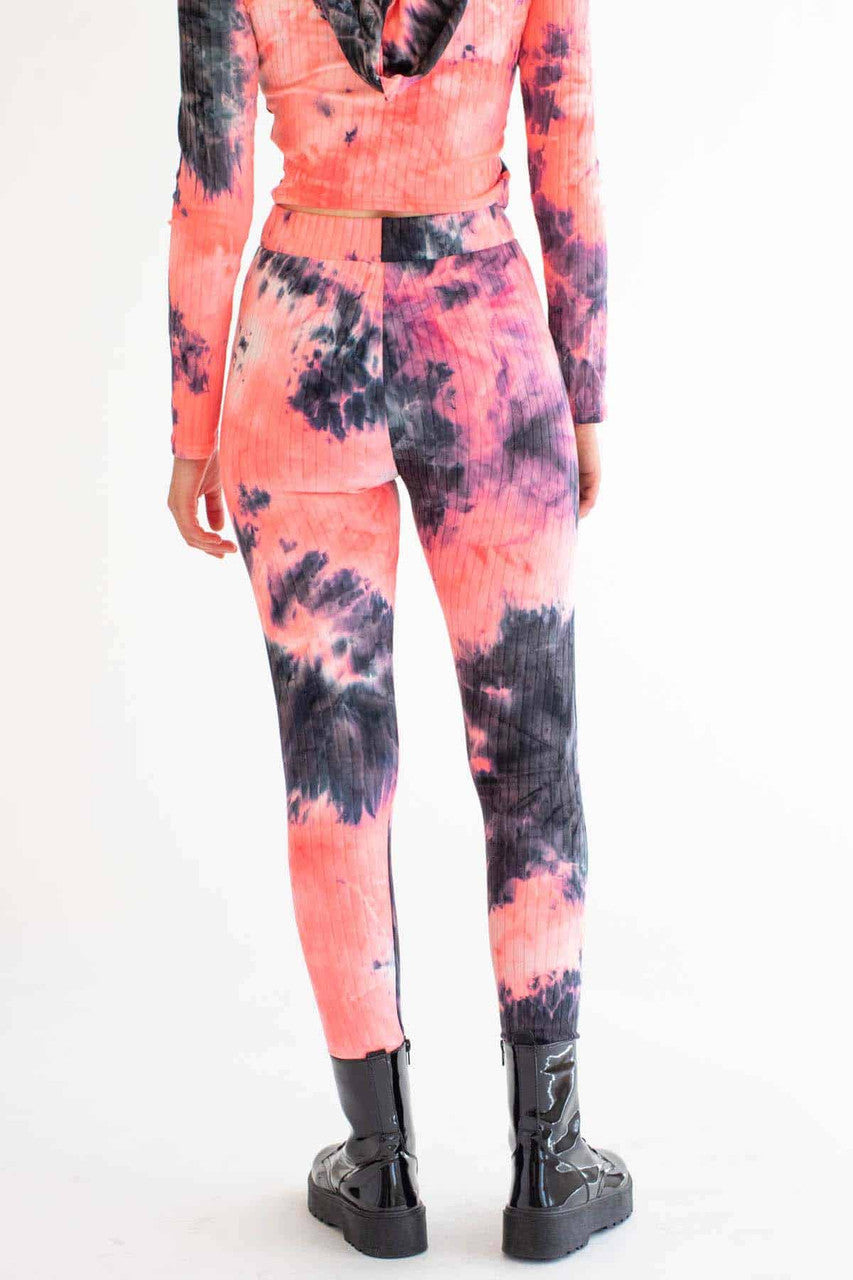Neon Pink Tie Dye Leggings