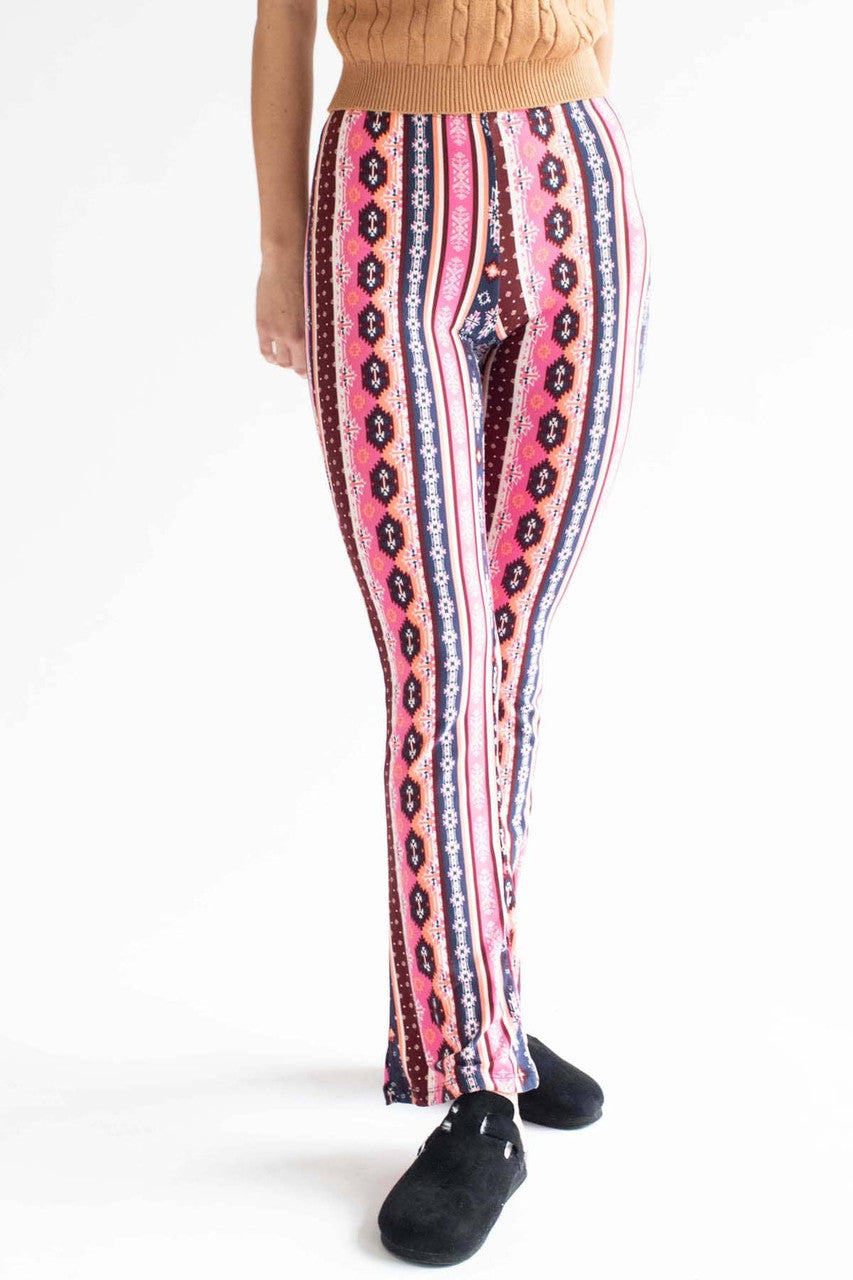 Pink Western Wallpaper Pattern Bell Bottoms