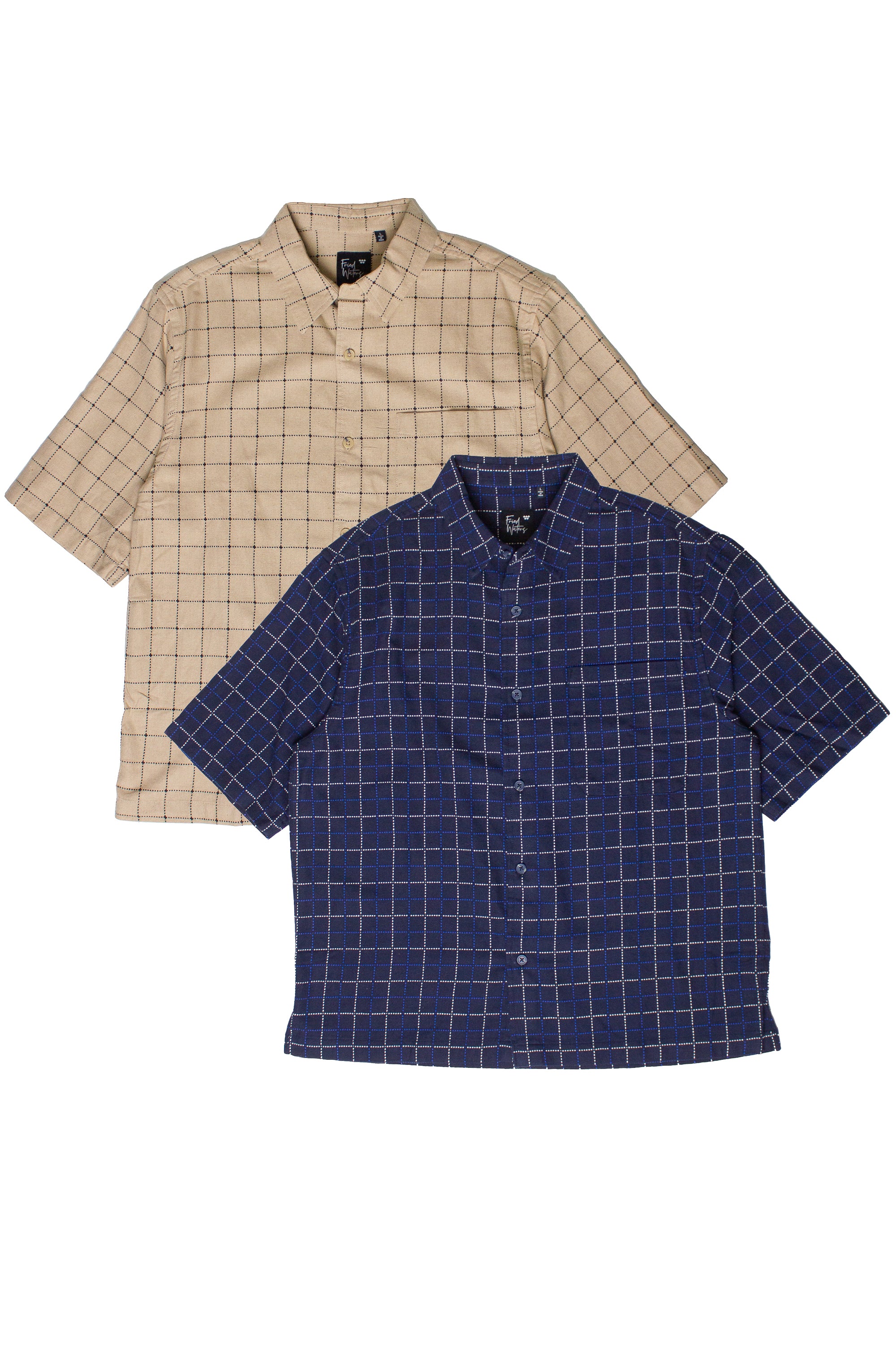 Grid Pattern Button Up Shirt