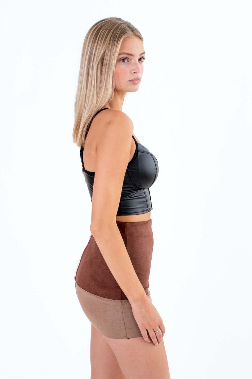 Pleather Bustier Crop Top