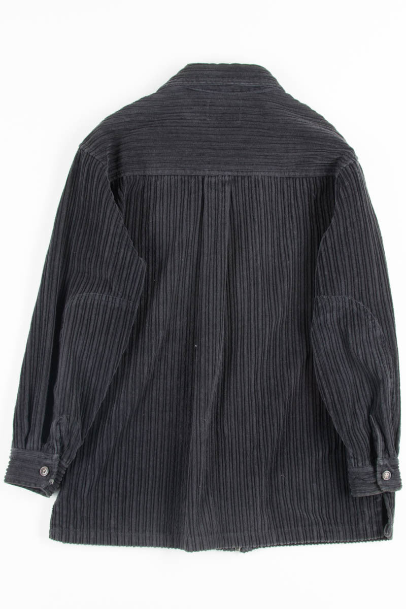 Grey Zip Up Corduroy Shirt
