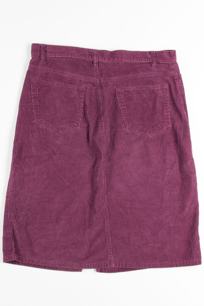 Plum Corduroy Pencil Skirt