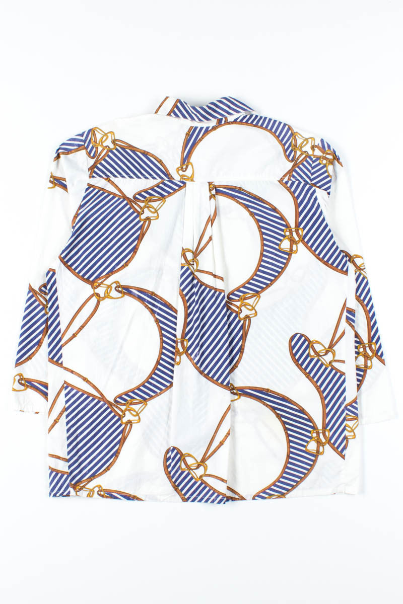 Belts Patterned Button Up Shirt