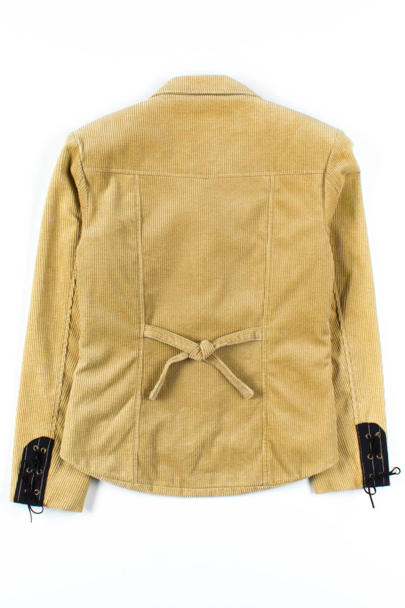 Lace Sleeve Corduroy Blazer