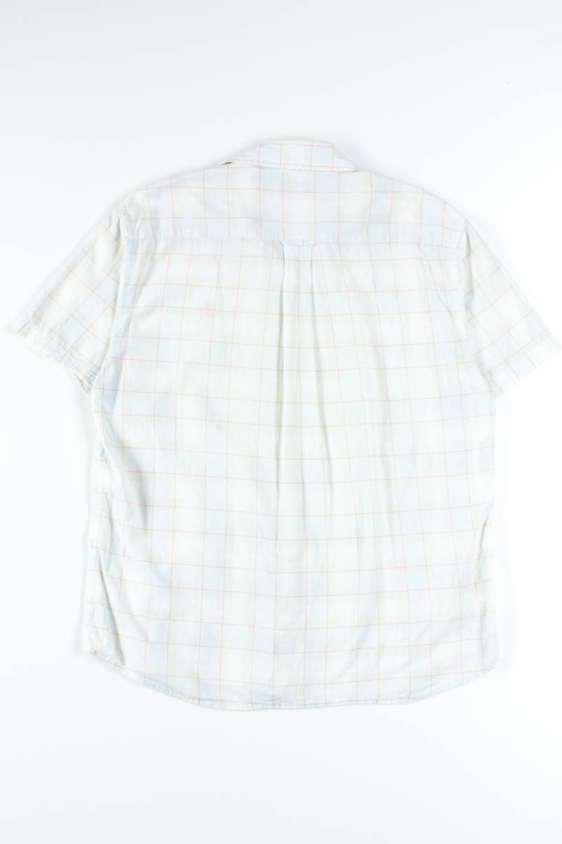 Pink Plaid Short Sleeve Button Up Shirt