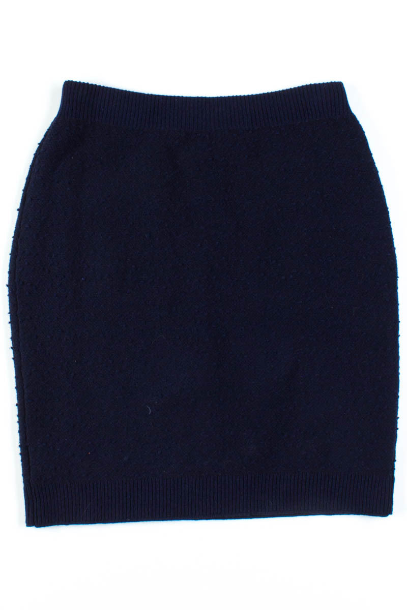 Navy Wool Pocket Skirt