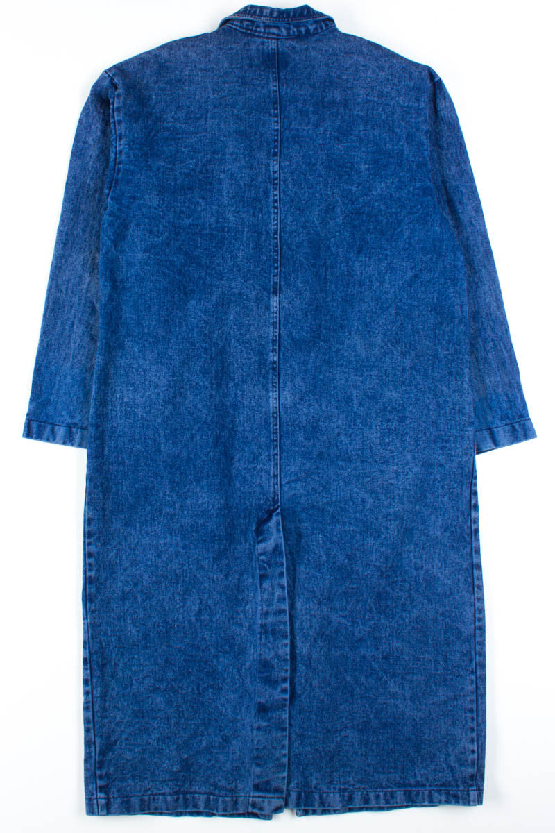 Sequin Embroidered Denim Trench Coat
