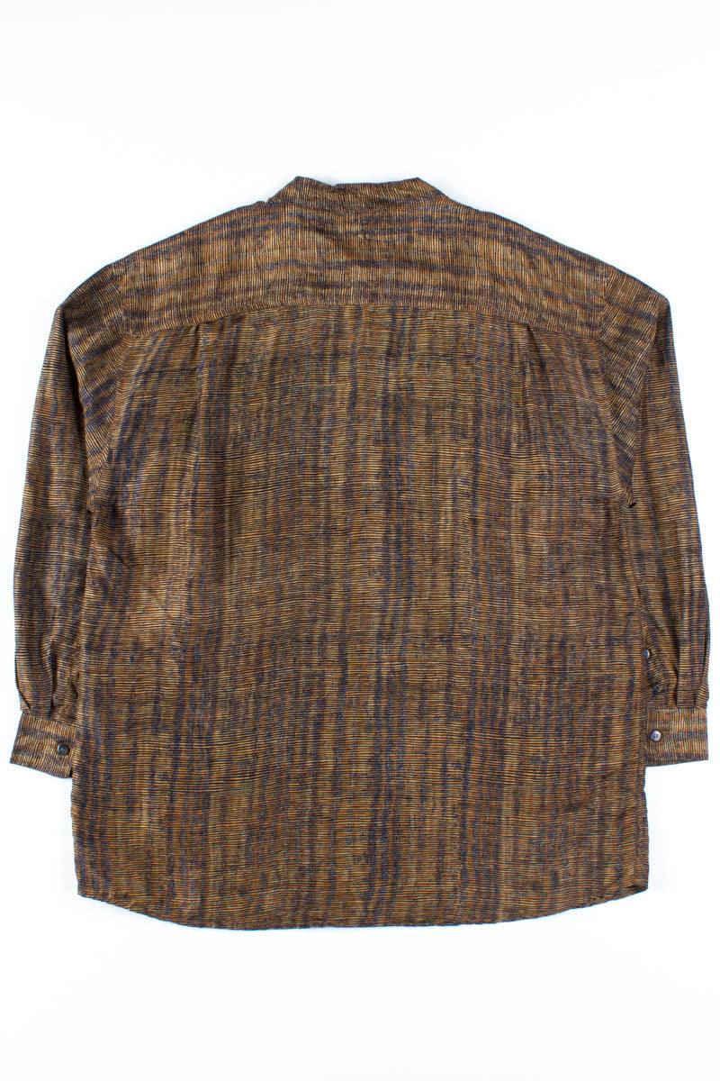 Black & Brown Striped Silk Shirt