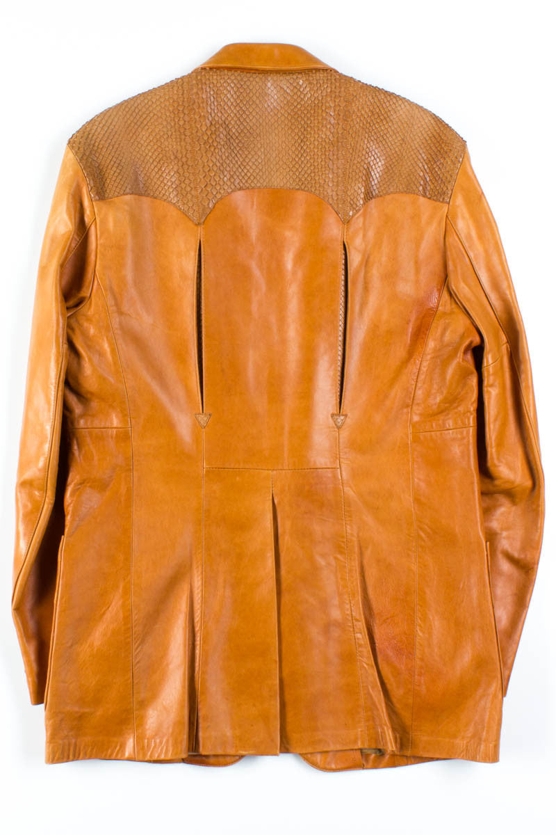 Silton Leather & Snakeskin Blazer