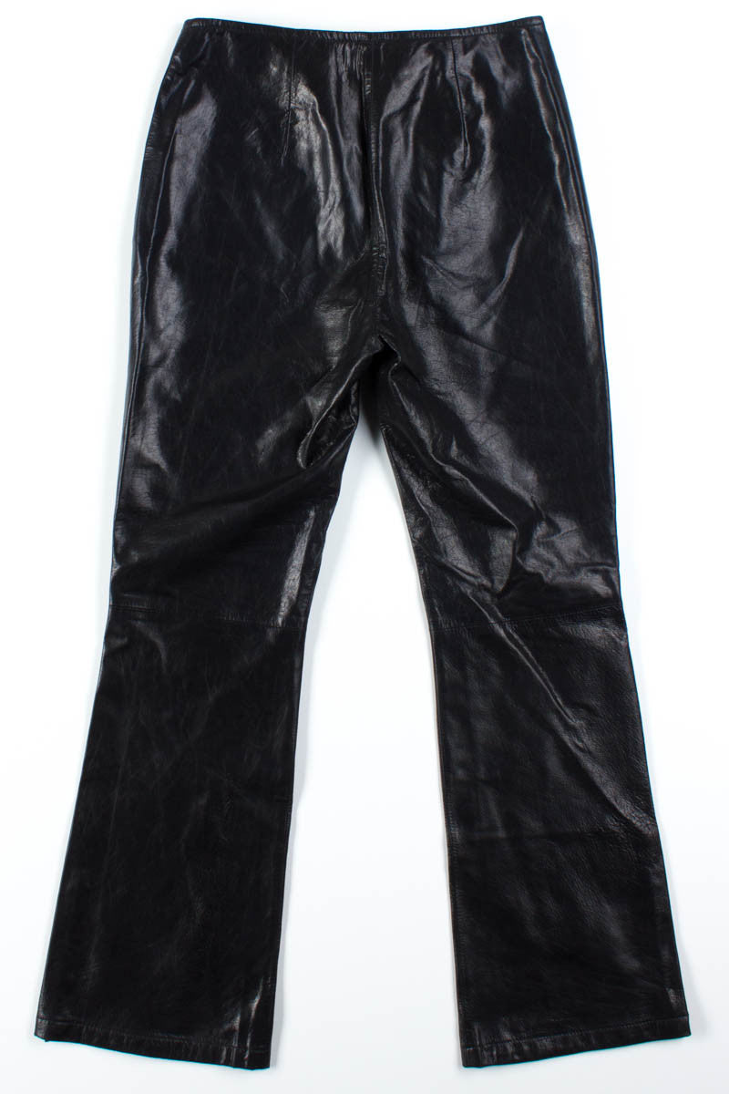 Black Leather Bell Bottom Pants