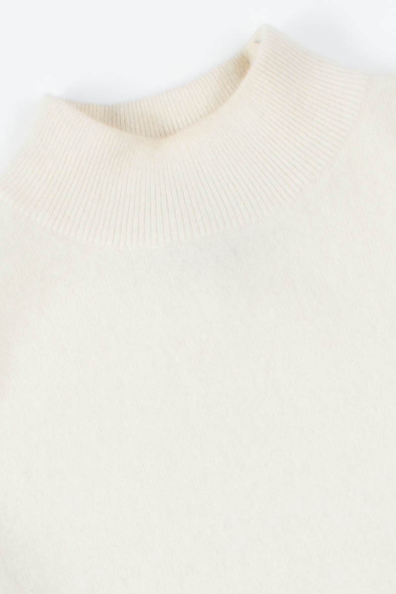Vintage Creme Cashmere Mock Neck