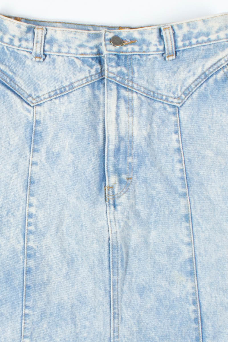 Acid Wash Denim Skirt