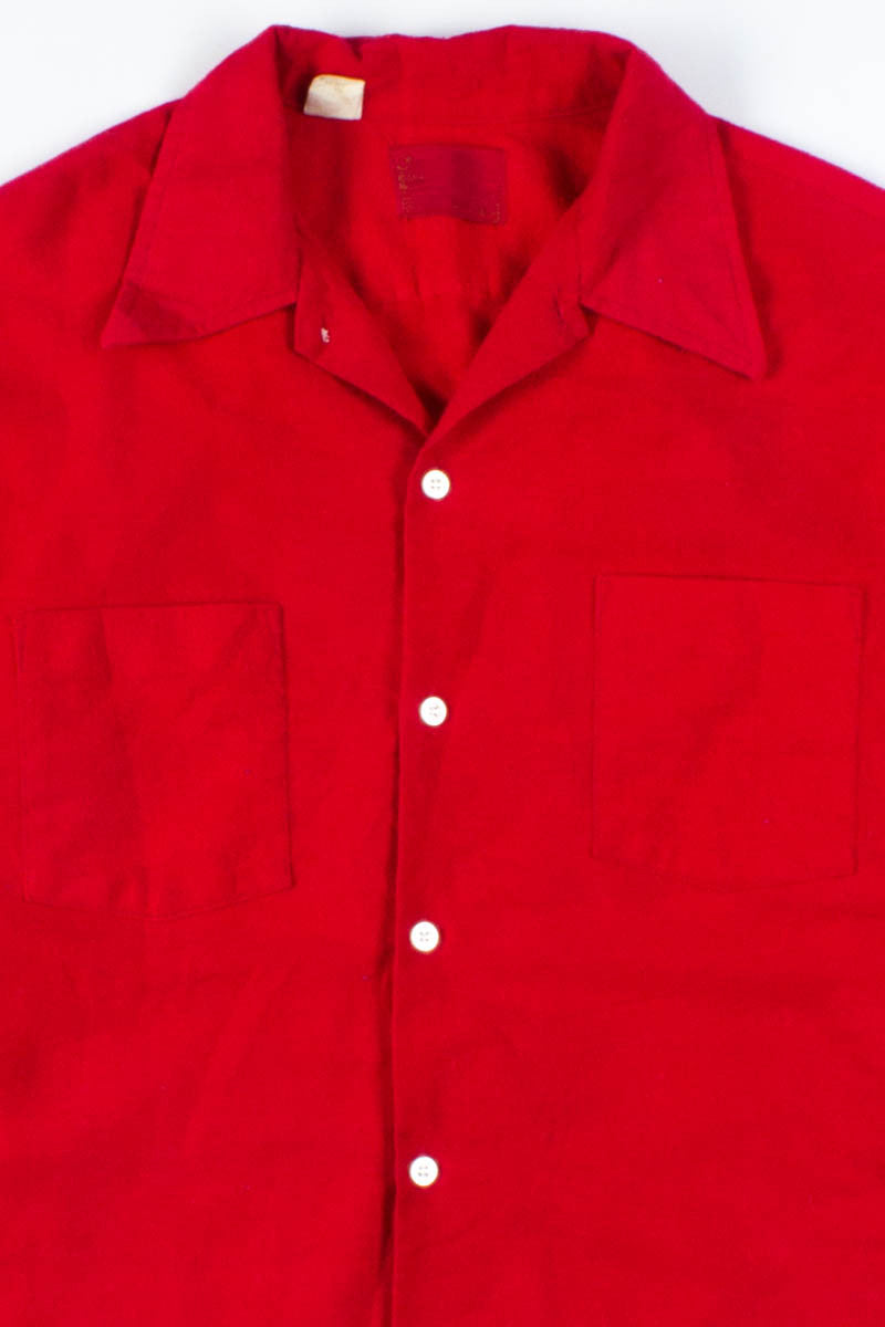 Solid Red Vintage Flannel Shirt