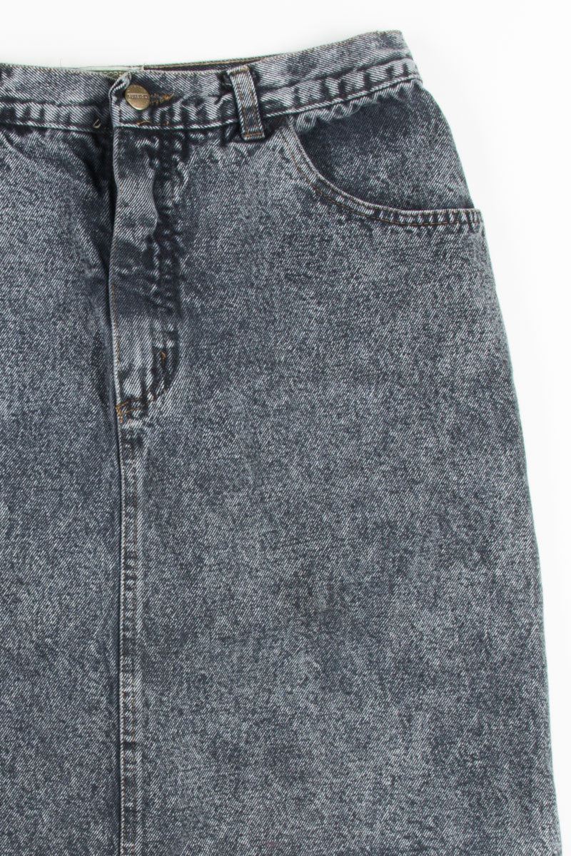 Black Mineral Washed Denim Skirt