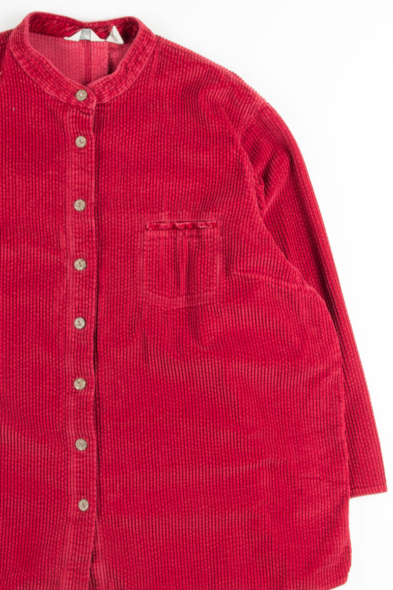 Red J. Jill Corduroy Button Up Shirt