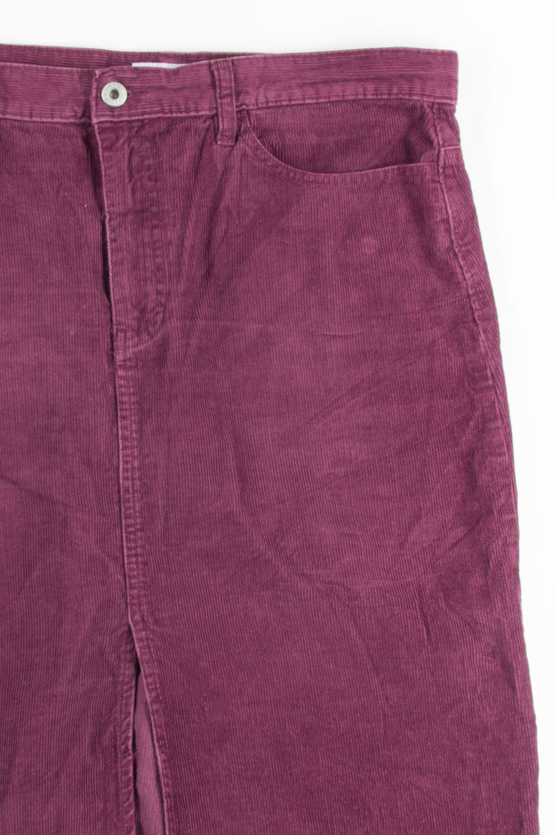 Plum Corduroy Pencil Skirt