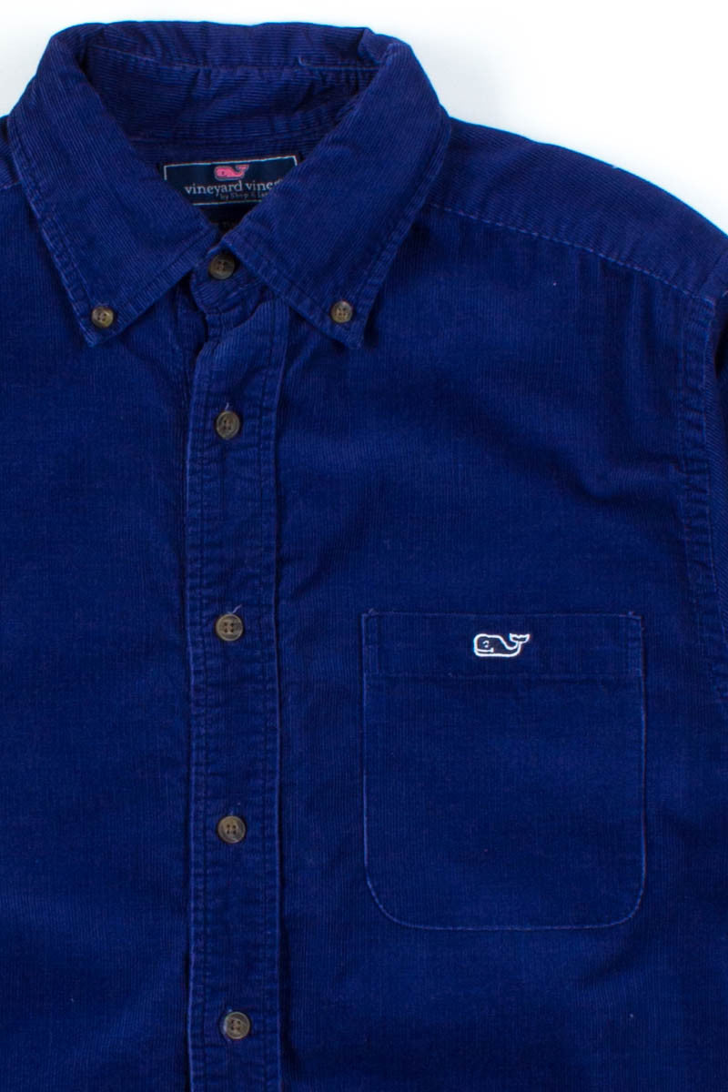 Navy Corduroy Button Up Shirt