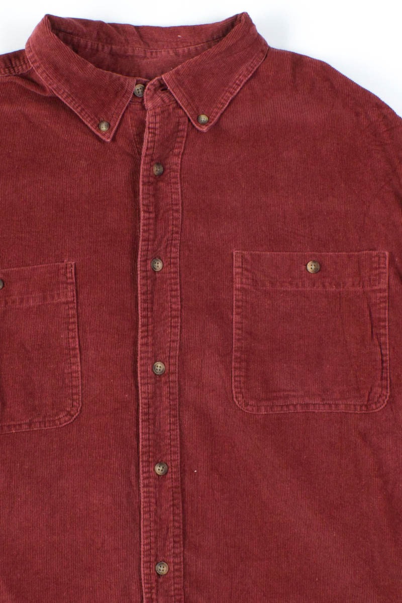 Dusty Red Corduroy Button Up Shirt
