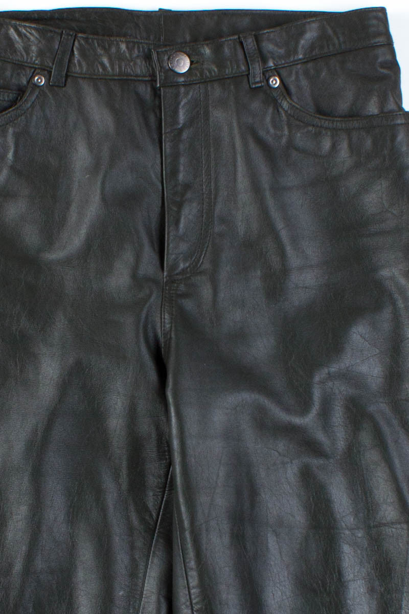 Dark Green Leather Pants (sz. 10)