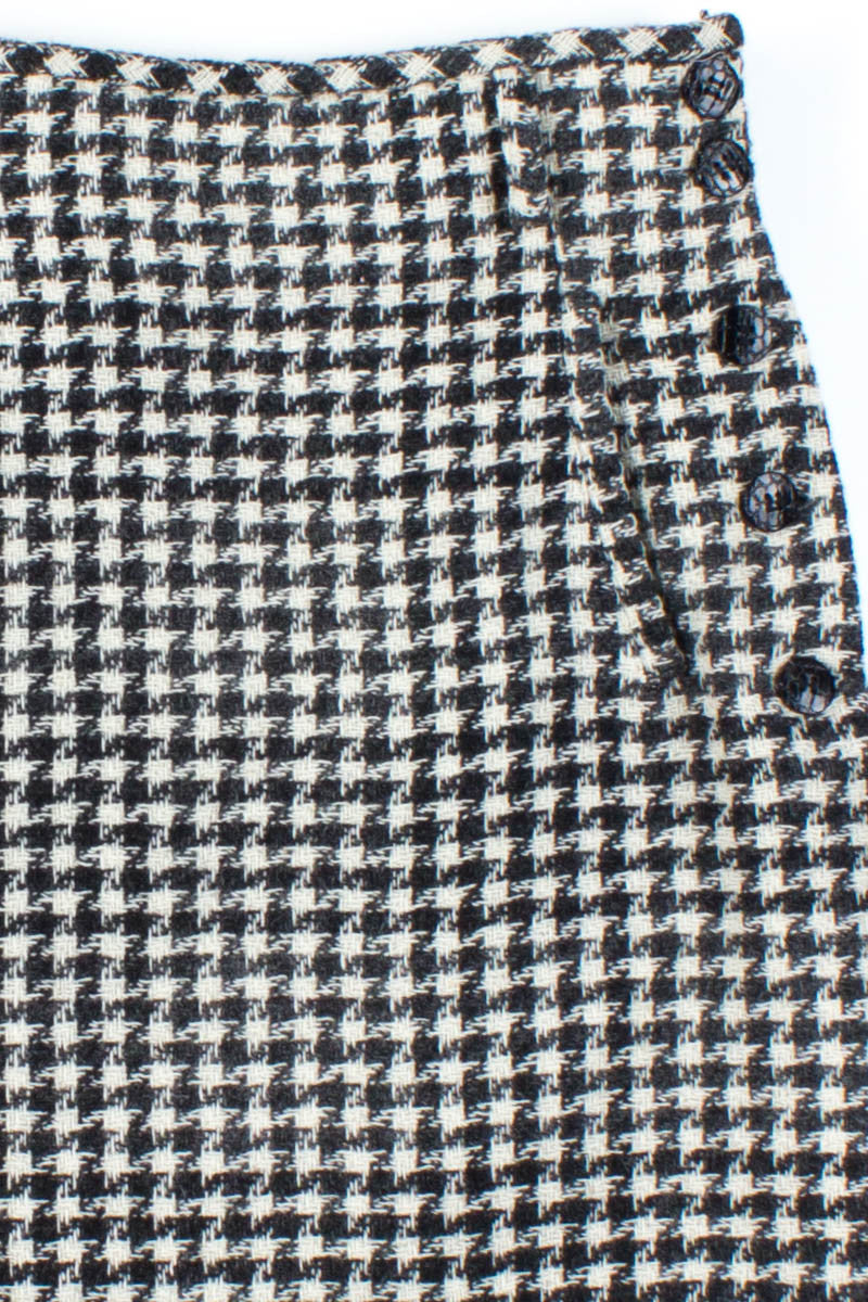 Black & White Wool Pencil Skirt