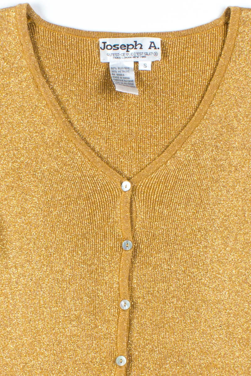Gold Silk Metallic Cardigan