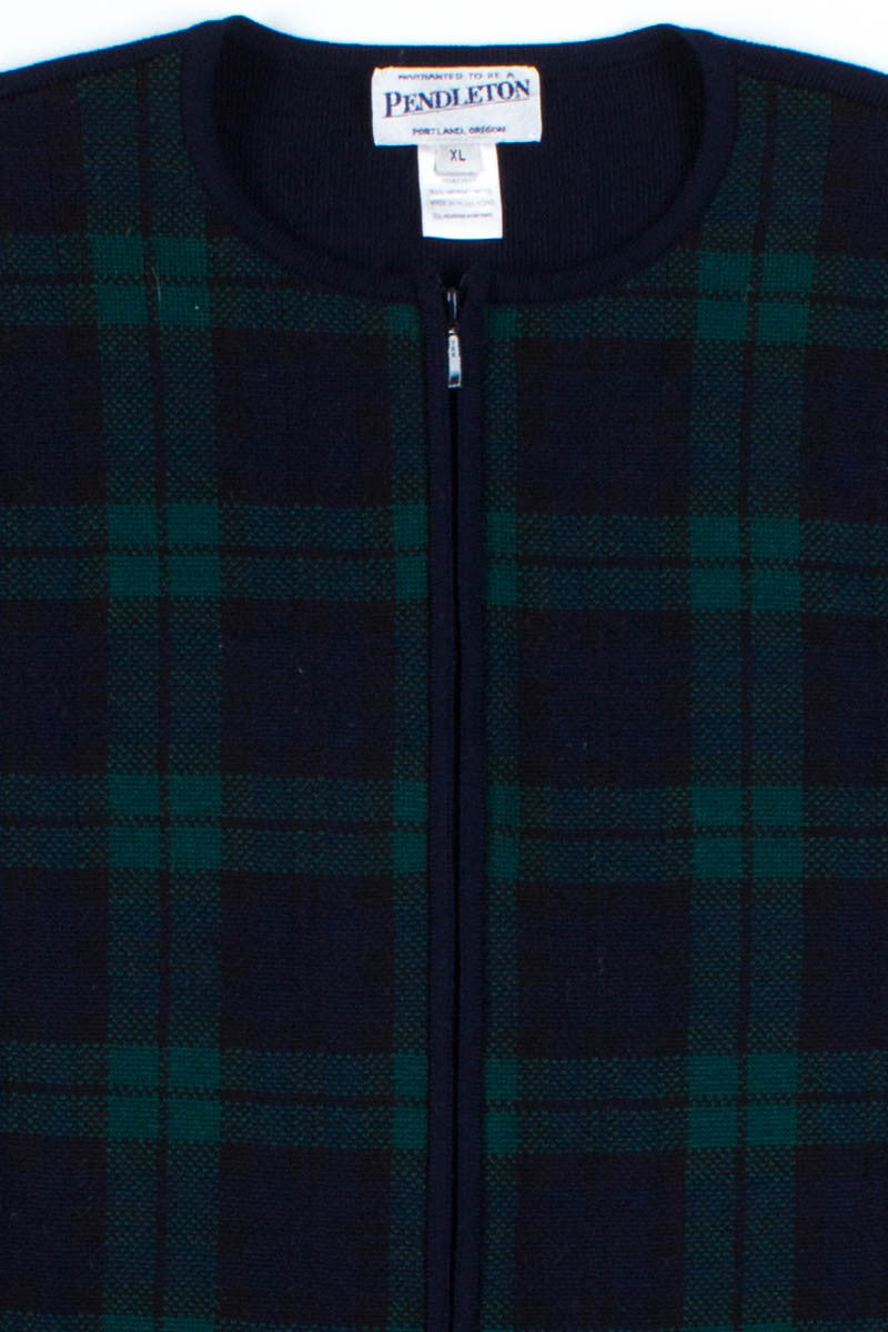 Pendleton Plaid Zip Cardigan