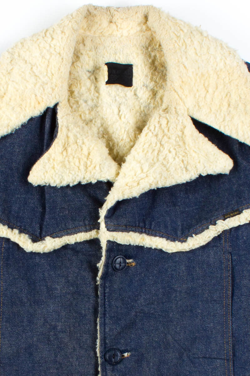 Vintage Sherpa Lined Denim Coat