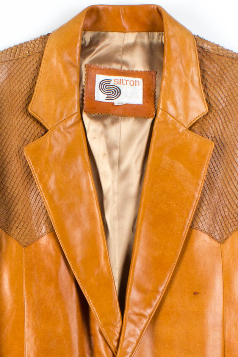 Silton Leather & Snakeskin Blazer