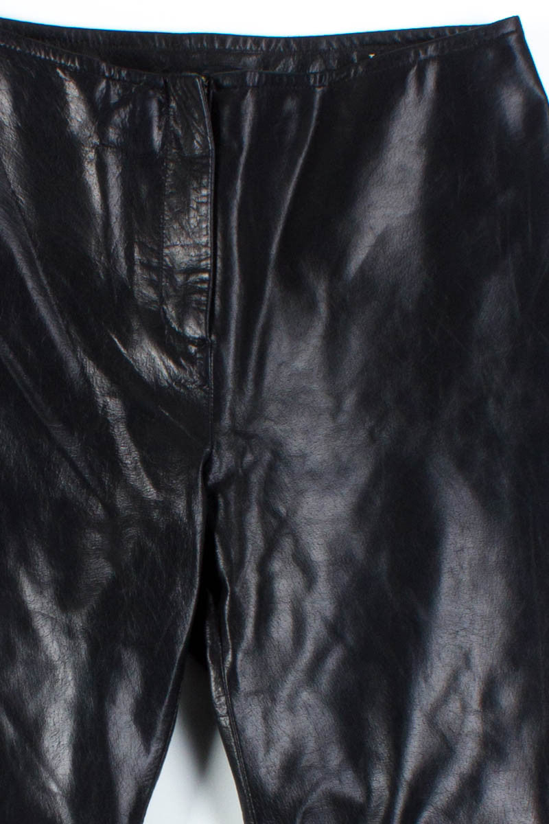 Black Leather Bell Bottom Pants