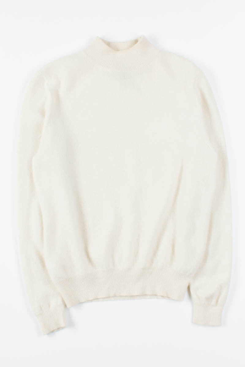Vintage Creme Cashmere Mock Neck
