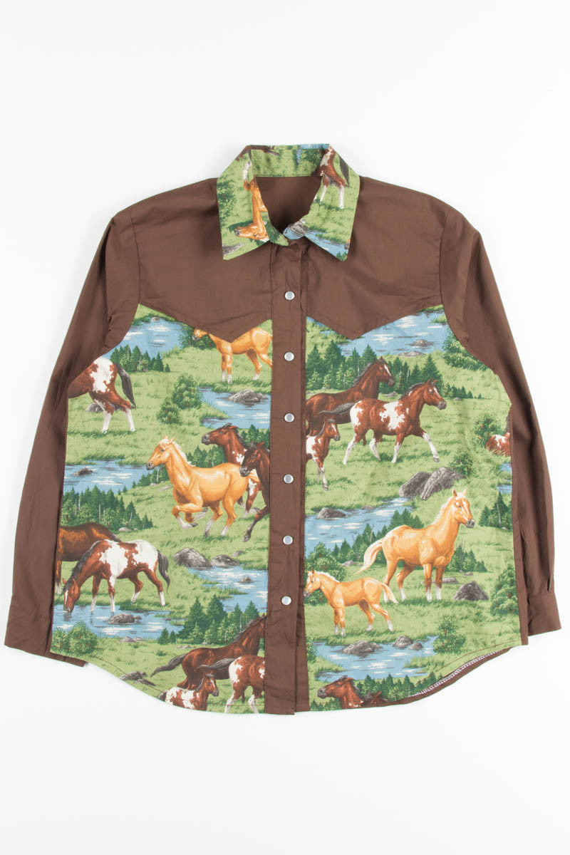 Western Style Horse Button Up