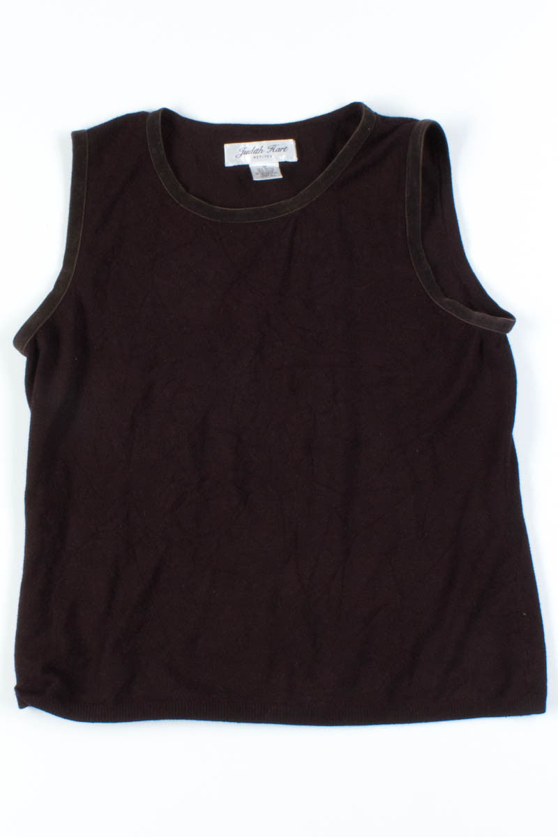 Brown Velvet Ringer Tank