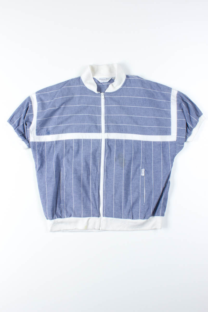 Striped Chambray Short Sleeve Jacket