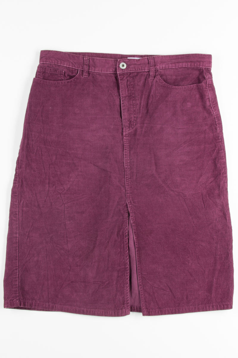 Plum Corduroy Pencil Skirt