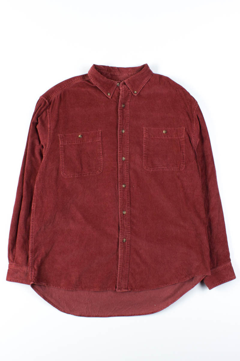 Dusty Red Corduroy Button Up Shirt