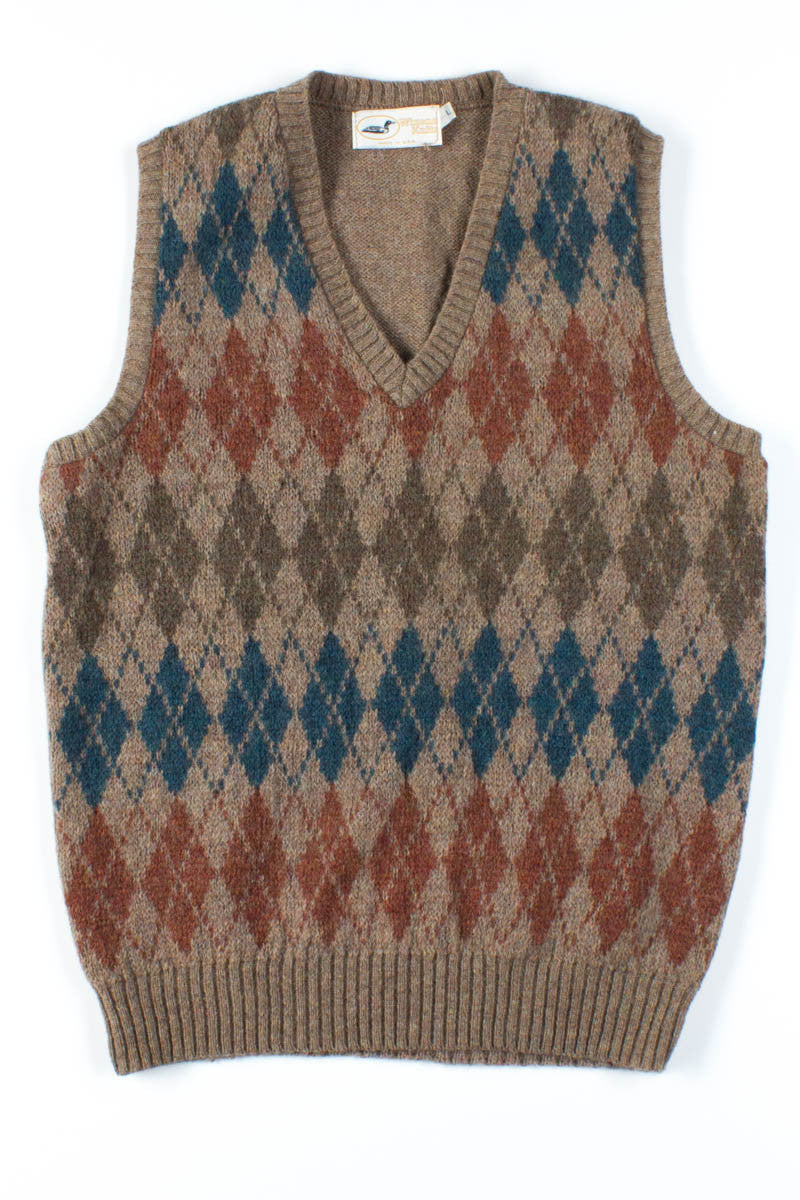 Tan Argyle Sweater Vest