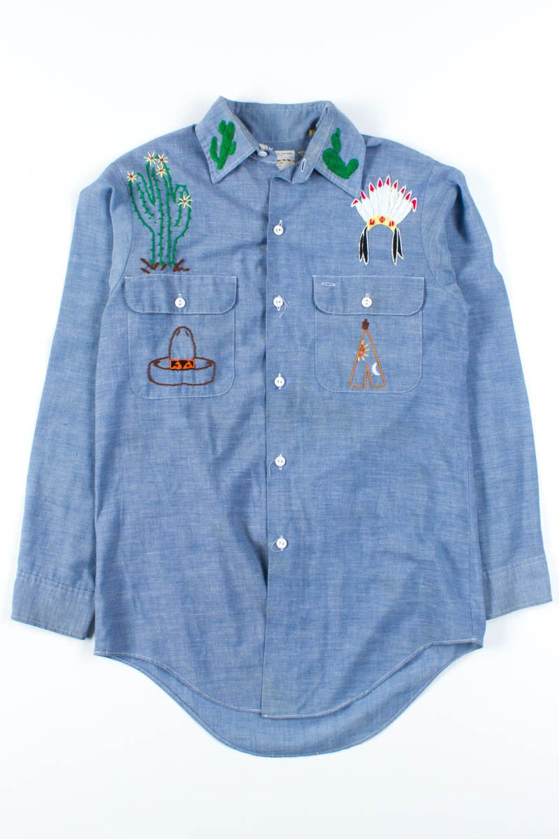 Wild West Embroidered Chambray Shirt
