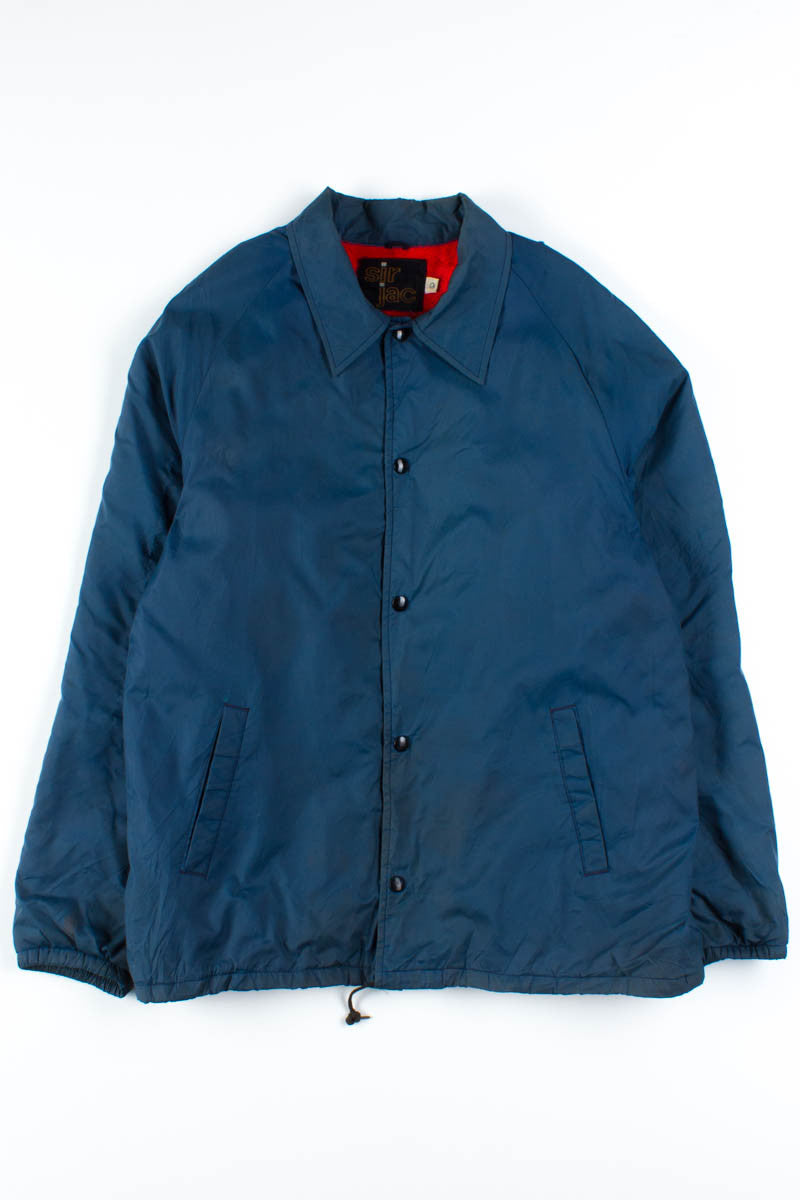 Blue & Red Fleece Lined Coach Jacket