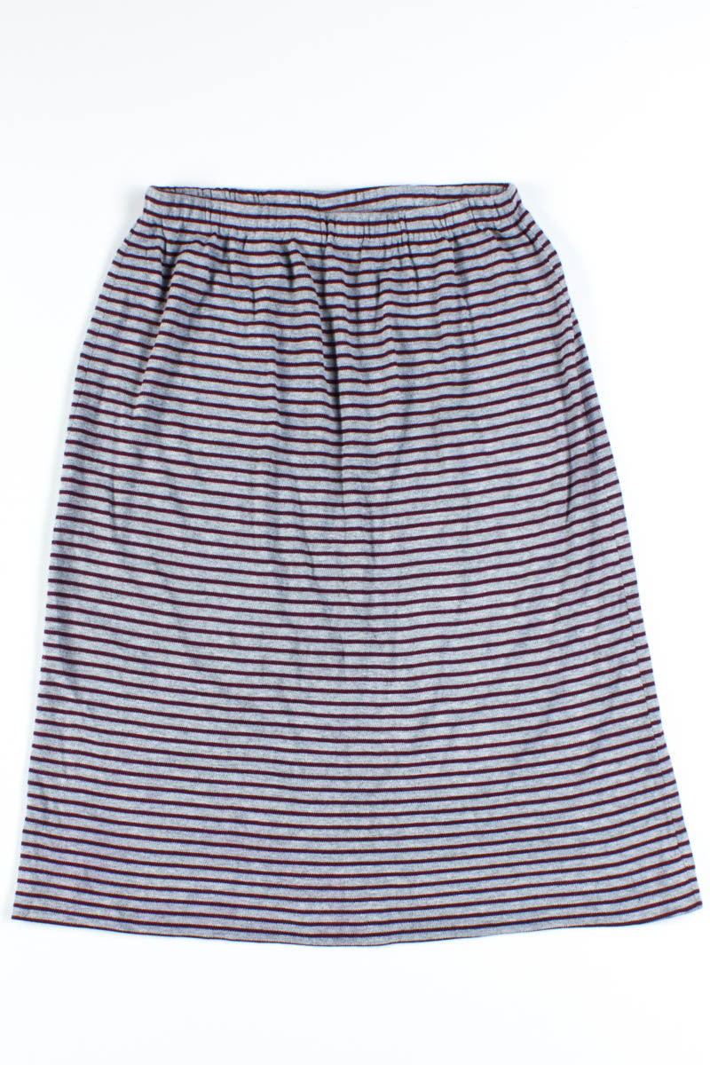 Burgundy Striped Skirt
