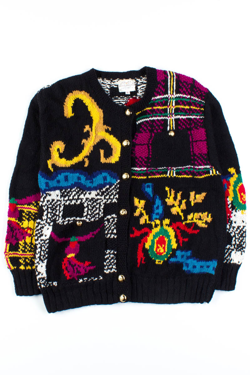 Black Fancy Button Up Sweater