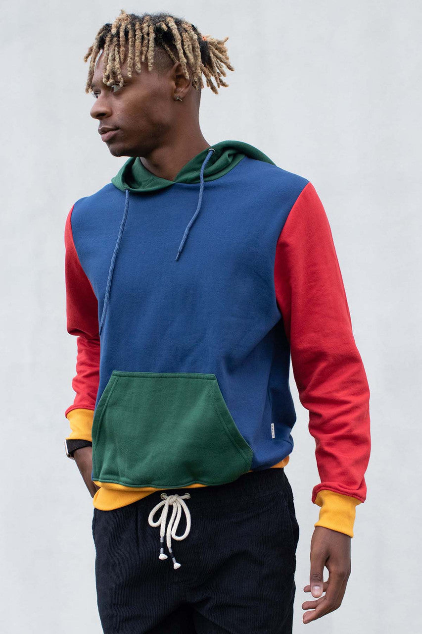 Classic Blue Color Block Hoodie