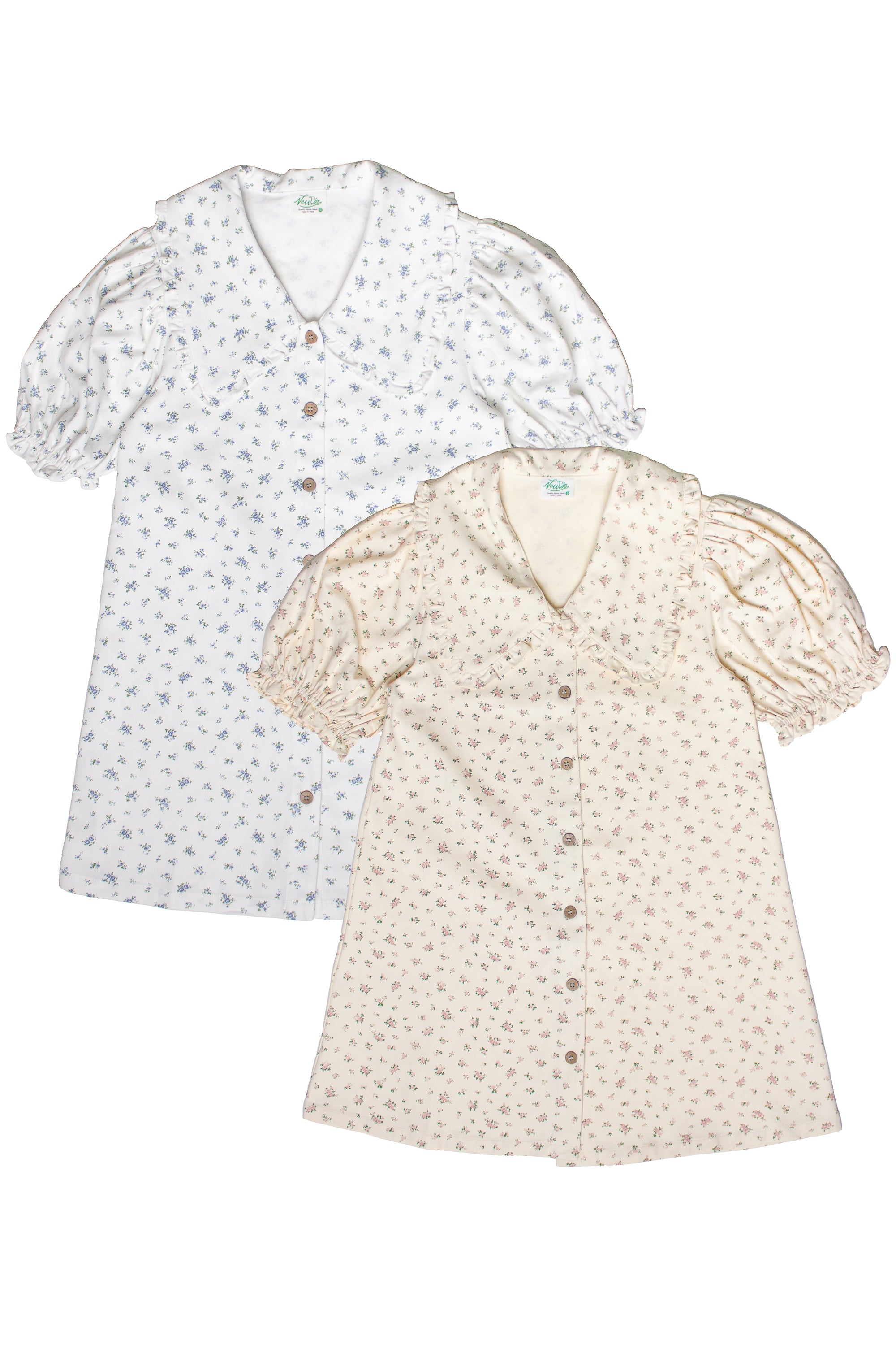 Floral Peter Pan Collar Denim Dress