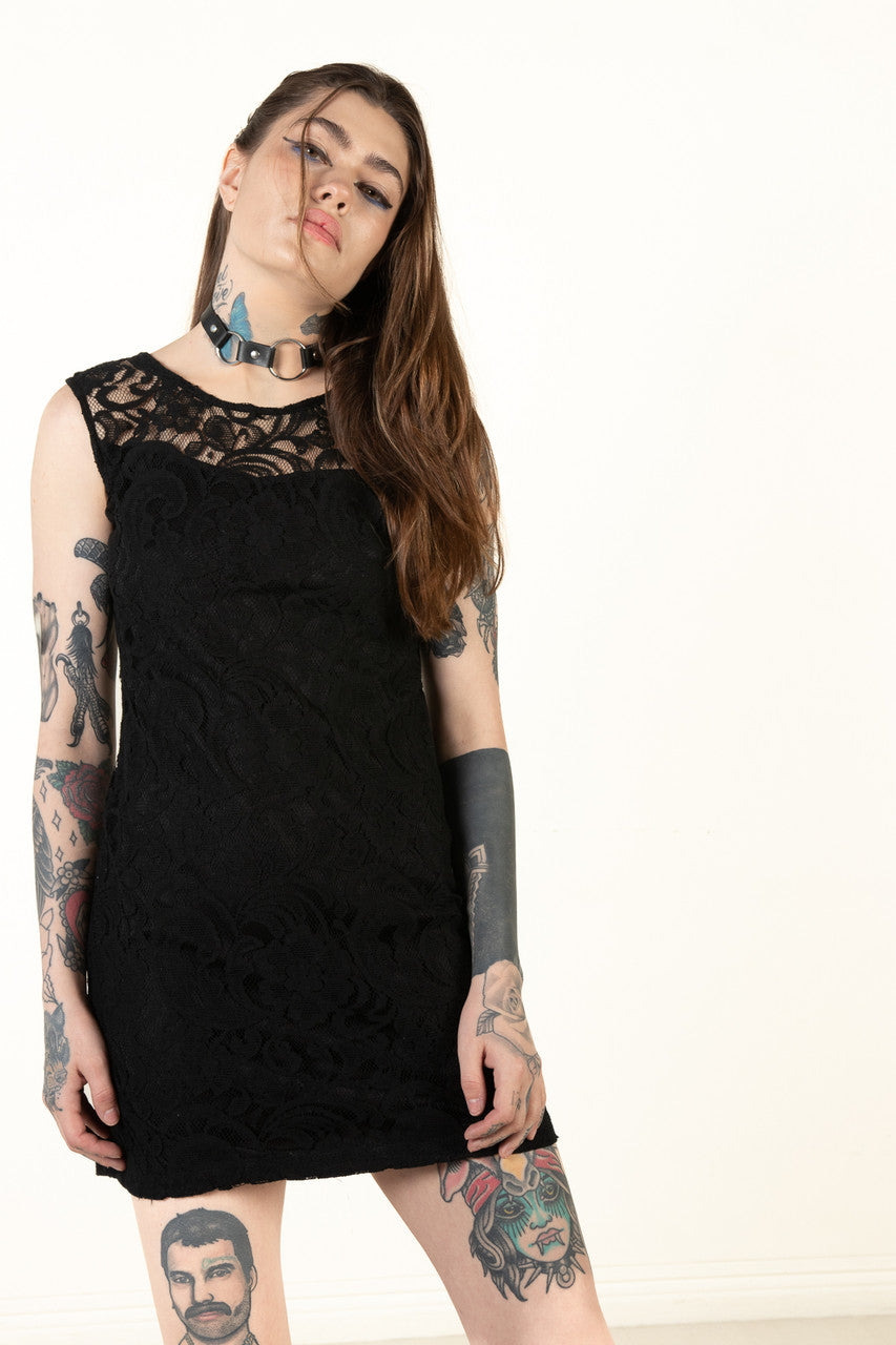 Black Lace Party Dress 675